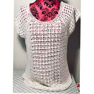 NWOT db Dressbarn White Large Knit Sweater